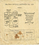 1920s Vintage McCall Sewing Pattern 3231 Edwardian Baby Boys Romper Size 1