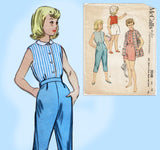 McCall's 3248: 1950s Cute Little Girls Play Clothes Set Sz 12 Vintage Sewing Pattern