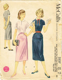 1950s Vintage McCalls Sewing Pattern 3337 Uncut Girls 2 Piece Dress Size 12 30B
