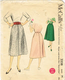 1950s Vintage McCalls Sewing Pattern 3338 Easy Misses Day Skirt Size 28 Waist - Vintage4me2