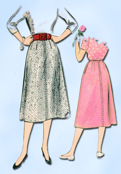 1950s Vintage McCalls Sewing Pattern 3338 Easy Misses Day Skirt Size 28 Waist - Vintage4me2