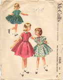 1950s Vintage Little Girls Dress 1955 McCalls VTG Sewing Pattern 3345 Size 8