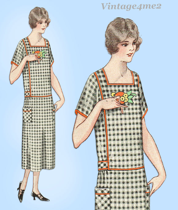 McCall 3347: 1920s Rare Plus Size House Dress Sz 48 Bust Vintage Sewing Pattern