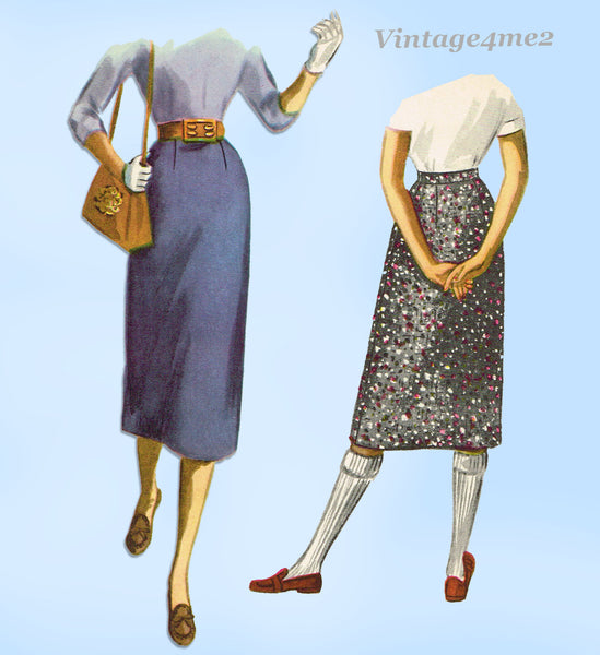 1950s Vintage McCalls Sewing Pattern 3369 Misses Easy Skirt Size 26 Waist