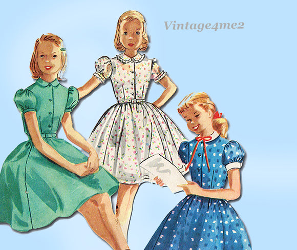 1950s Vintage McCalls Sewing Pattern 3385 Classic Little Girls Party Dress