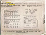 1950s Vintage McCalls Sewing Pattern 3385 Classic Little Girls Party Dress