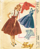 1950s Vintage McCalls Sewing Pattern 3404 Girls Skirt Blouse and Jacket Size 12