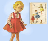 1950s Vintage McCall's Sewing Pattern 3454 Uncut Toddler Girls Suspender Skirt 6 -Vintage4me2