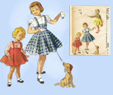 1950s Vintage McCall's Sewing Pattern 3454 Uncut Toddler Girls Suspender Skirt 6 -Vintage4me2