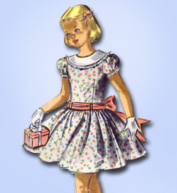 1950s Vintage McCalls Sewing Pattern 3455 Toddler Girls Party Dress Size 3 22B