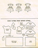 1950s Vintage McCalls Sewing Pattern 3455 Toddler Girls Party Dress Size 3 22B