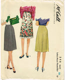 1940s Vintage McCall Sewing Pattern 346 Uncut Misses WWII Pleated Skirt Sz 26 W