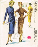 1950s Vintage McCalls Sewing Pattern 3463 Misses Easy Wiggle Dress Sz 18 36B