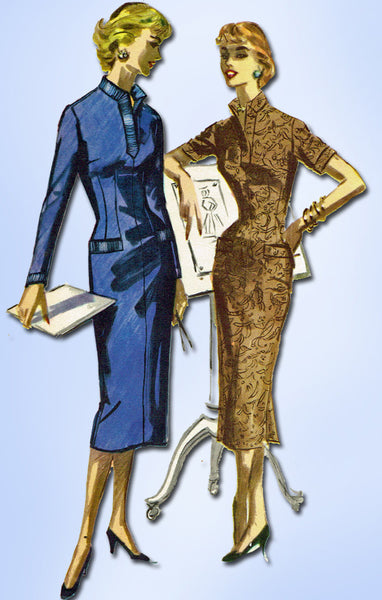 1950s Vintage McCalls Sewing Pattern 3463 Misses Easy Wiggle Dress Sz 18 36B