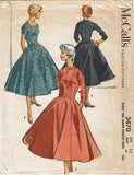 1950s Vintage McCalls Sewing Pattern 3470 Misses Princess Cut Dress Sz 29 B