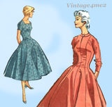 1950s Vintage McCalls Sewing Pattern 3470 Misses Princess Cut Dress Sz 29 B