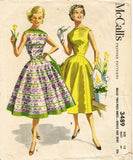 McCalls 3489: 1950s Misses 2 Piece Dress Size 30 Bust Vintage Sewing Pattern