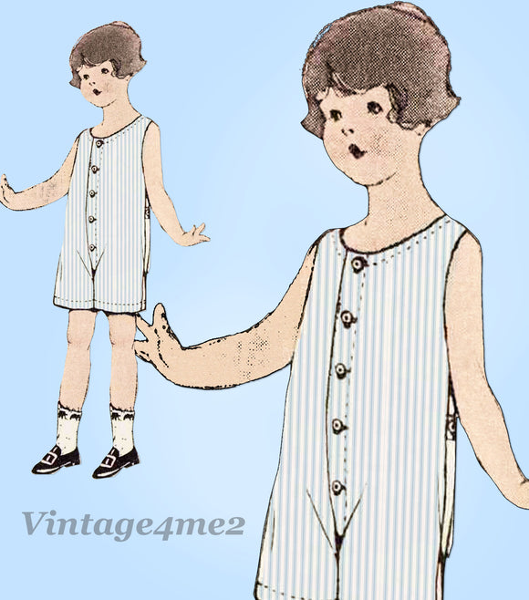 McCall 3496: 1920s Toddler Boys Union Suit Underwear Sz 4 Vintage Sewing Pattern - Vintage4me2