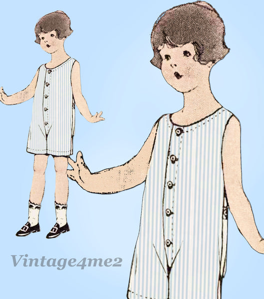 McCall 3496: 1920s Toddler Boys Union Suit Underwear Sz 4 Vintage Sewing Pattern - Vintage4me2