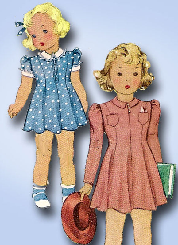 1930s Vintage McCall Sewing Pattern 3548 Toddler Girls Princess Dress Size 4