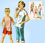 1950s Vintage McCall's Sewing Pattern 3554 Toddler Girls Peddle Pushers & Blouse Sz 6