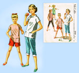 1950s Vintage McCall's Sewing Pattern 3554 Toddler Girls Peddle Pushers & Blouse Sz 6