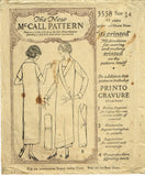 McCall 3558: 1920s Rare Misses Wrap Dress Size 32 Bust Vintage Sewing Pattern