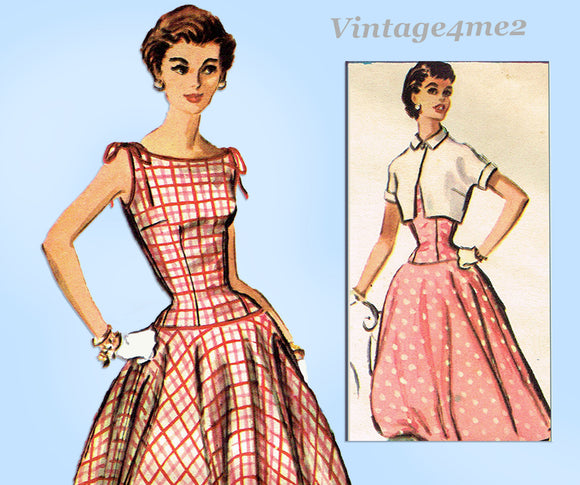 McCalls 3570: 1950s Stunning Misses Sun Dress Sz 30 B Vintage Sewing Pattern