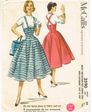 1950s Vintage McCalls Sewing Pattern 3590 Misses High Waist Suspender Skirt 24 W