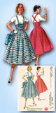 1950s Vintage McCalls Sewing Pattern 3590 Misses High Waist Suspender Skirt 24 W