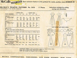 1950s Vintage McCalls Sewing Pattern 3626 Misses Princess Dress & Hat Sz 11 29B