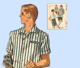 McCall's 3636: 1950s Men's Shirt & Bermuda Shorts Sz 34 C Vintage Sewing Pattern