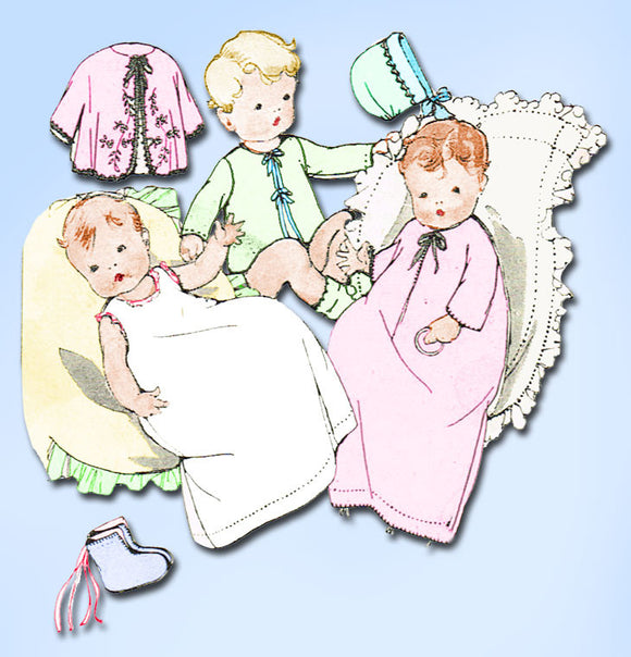 1920s Vintage McCalls Sewing Pattern 3676 Official Red Cross Baby Layette ORIG - Vintage4me2