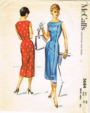 1950s Vintage McCalls Sewing Pattern 3684 Misses Wiggle Dress Size 14 32 Bust
