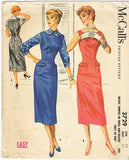 1950s Vintage McCalls Sewing Pattern 3729 Easy Misses Wiggle Dress Size 14 32B
