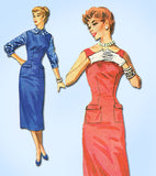1950s Vintage McCalls Sewing Pattern 3729 Easy Misses Wiggle Dress Size 14 32B
