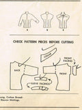 1950s Vintage McCalls Sewing Pattern 3735 Misses Fitted Blouse Size 12 30 Bust