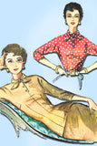 1950s Vintage McCalls Sewing Pattern 3735 Misses Fitted Blouse Size 12 30 Bust