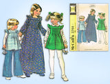1970s Vintage McCall's Sewing Pattern 3744 Uncut Toddler Girls Maxi Dress Size 6 -Vintage4me2
