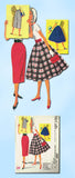 1950s Vintage McCalls Sewing Pattern 3809 Easy Misses Skirt Set Size 26 Waist