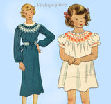 McCall 381: 1930s Uncut Teen Girls Smocked Dress Size 12 Vintage Sewing Pattern