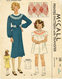 McCall 381: 1930s Uncut Teen Girls Smocked Dress Size 12 Vintage Sewing Pattern