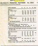 1950s Vintage McCalls Sewing Pattern 3823 Uncut Misses Slender Dress Sz 14 34 B