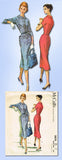 1950s Vintage McCalls Sewing Pattern 3823 Uncut Misses Slender Dress Sz 14 34 B