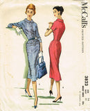 1950s Vintage McCalls Sewing Pattern 3823 Uncut Misses Slender Dress Sz 14 34 B