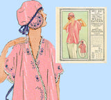 McCall 3851: 1920s Uncut Misses Dressing Gown & Cap MED Vintage Sewing Pattern