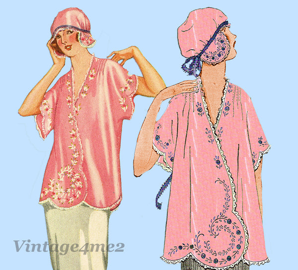 McCall 3851: 1920s Uncut Misses Dressing Gown & Cap MED Vintage Sewing Pattern