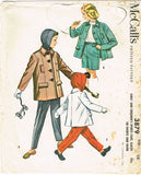 1950s Vintage McCalls Sewing Pattern 3879 Girls Coat Pants Shorts and Hood Sz 10