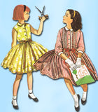 1950s Vintage Girl's Easy Dress 1956 McCalls VTG Sewing Pattern 3881 Size 12