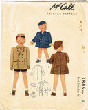1940s Vintage McCall Sewing Pattern 3885 Uncut Toddler Boy's Coat & Hat Size 3 -Vintage4me2